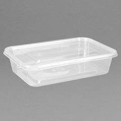 Fiesta Recyclable Plastic Microwavable Containers with Lid Small 500ml (250 Pack)