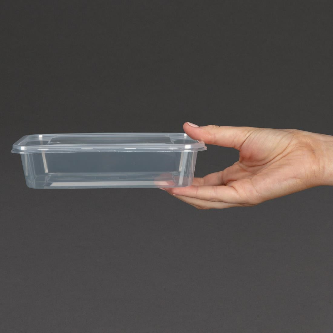 Fiesta Recyclable Plastic Microwavable Containers with Lid Small 500ml (250 Pack)