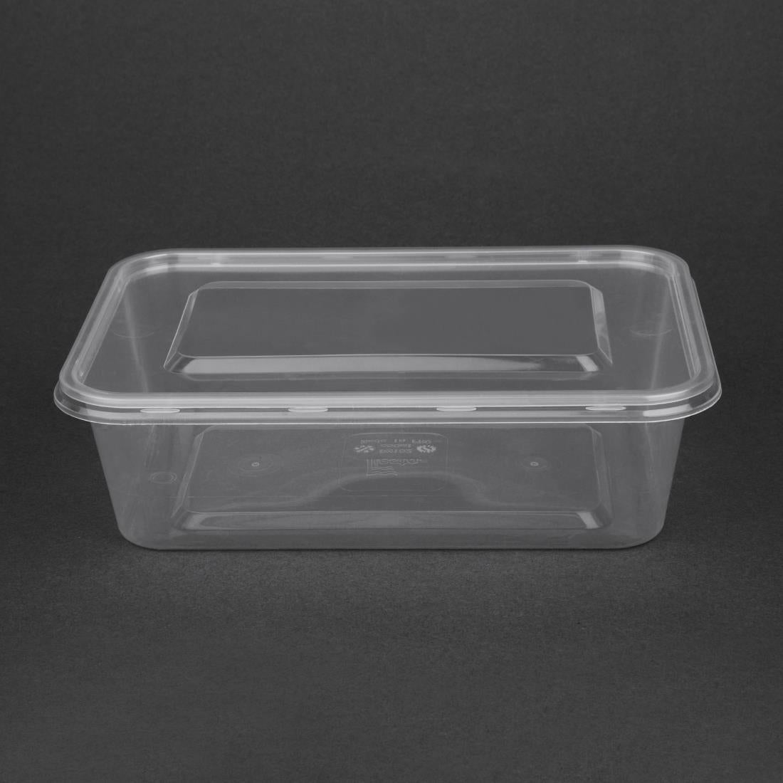 Fiesta Recyclable Plastic Microwavable Containers with Lid Medium 650ml (250 Pack)