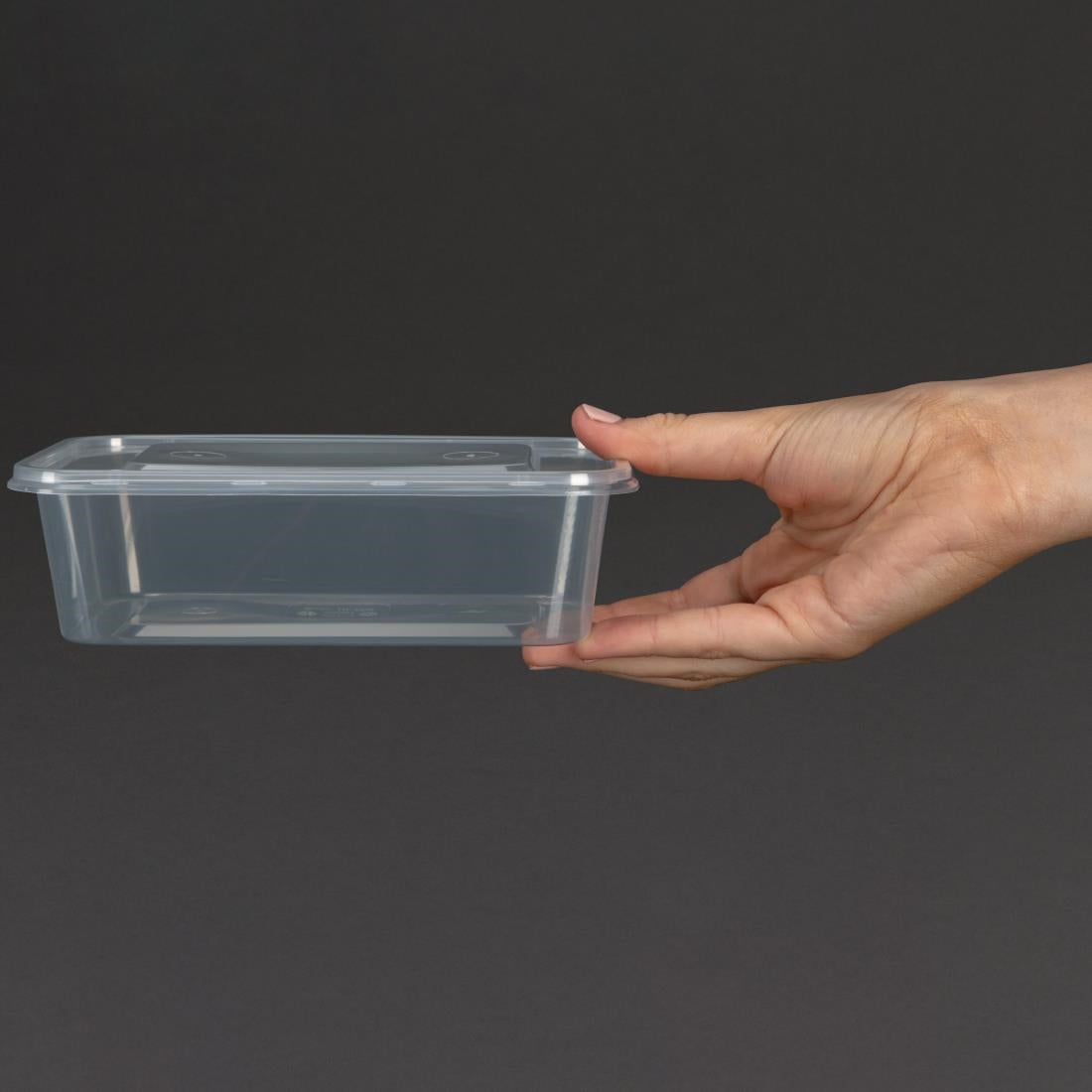 Fiesta Recyclable Plastic Microwavable Containers with Lid Medium 650ml (250 Pack)