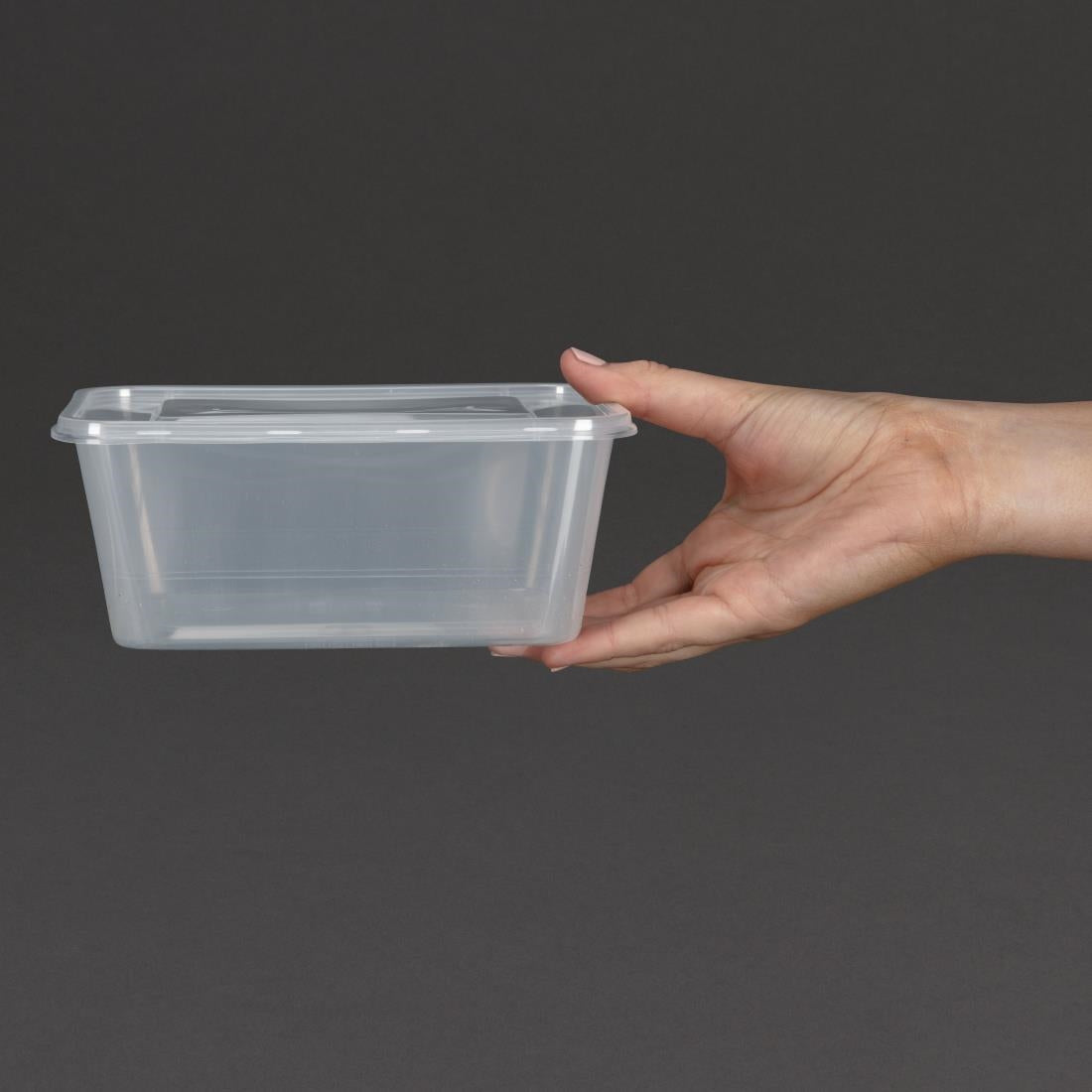 Fiesta Recyclable Plastic Microwavable Containers with Lid Large 1000ml (250 Pack)
