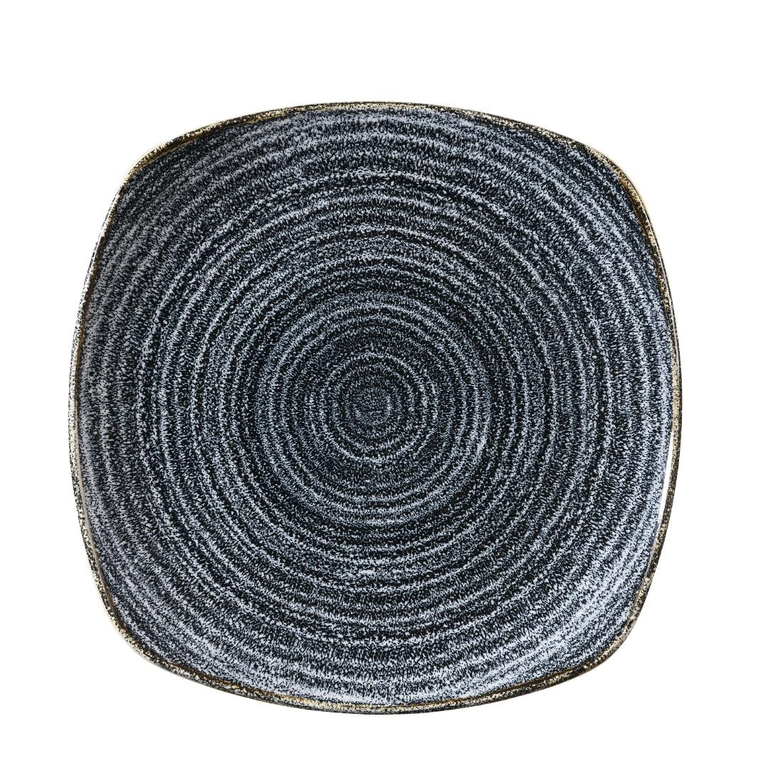 Churchill Studio Prints Homespun Charcoal Black Square Plates 252mm