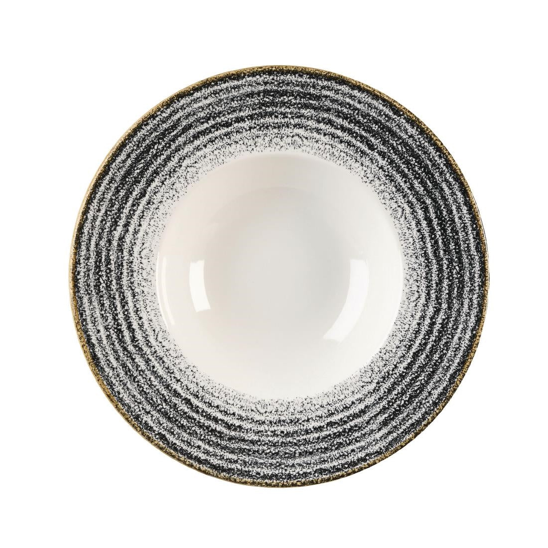 Churchill Studio Prints Homespun Charcoal Black Wide Rim Bowls 280mm