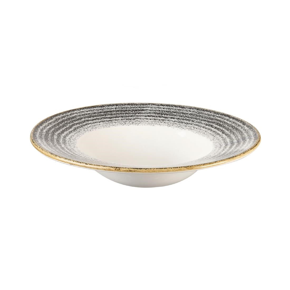 Churchill Studio Prints Homespun Charcoal Black Wide Rim Bowls 280mm