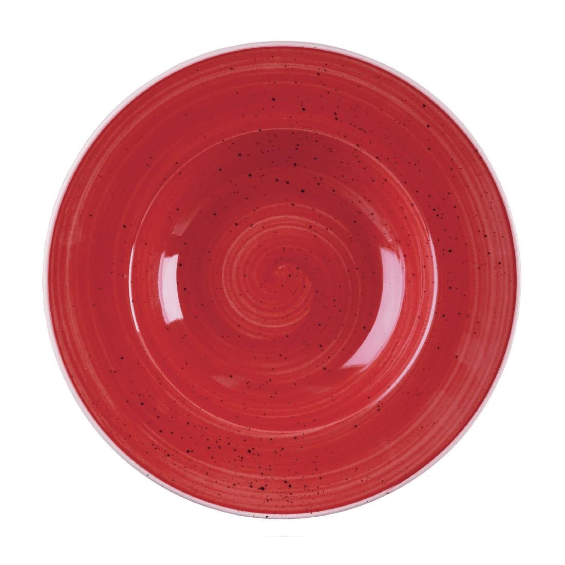 Churchill Stonecast Round Wide Rim Bowls Berry Red 280mm (12 Pack)