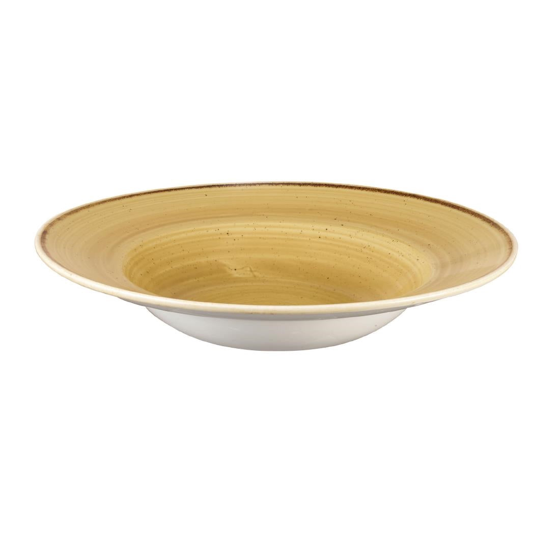 Churchill Stonecast Round Wide Rim Bowls Mustard Seed Yellow 280mm (12 Pack)