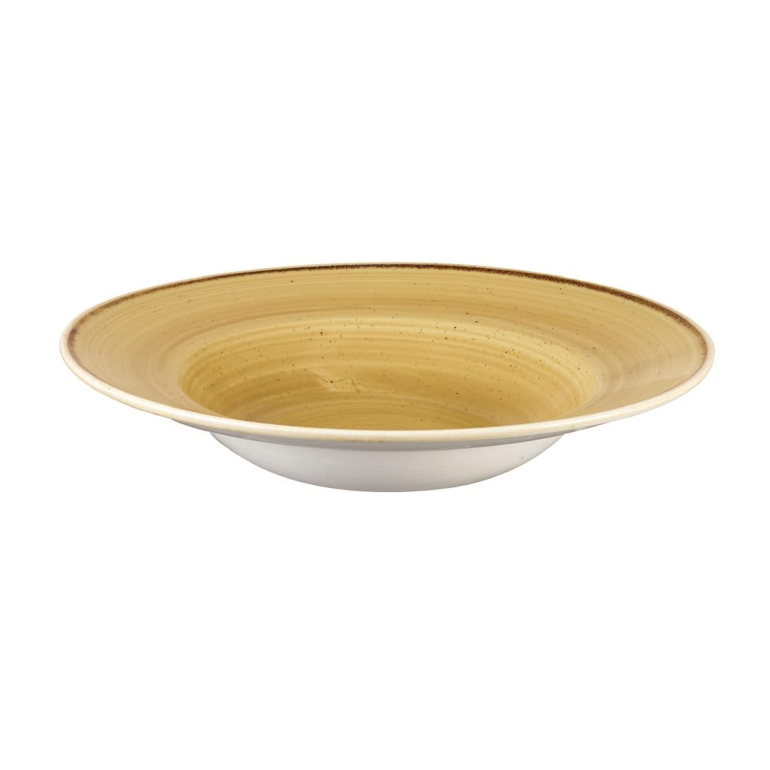Churchill Stonecast Round Wide Rim Bowls Mustard Seed Yellow 240mm (12 Pack)