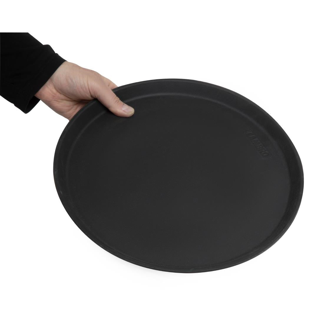 Cambro Camtread Fibreglass Round Non-Slip Tray Black 355mm