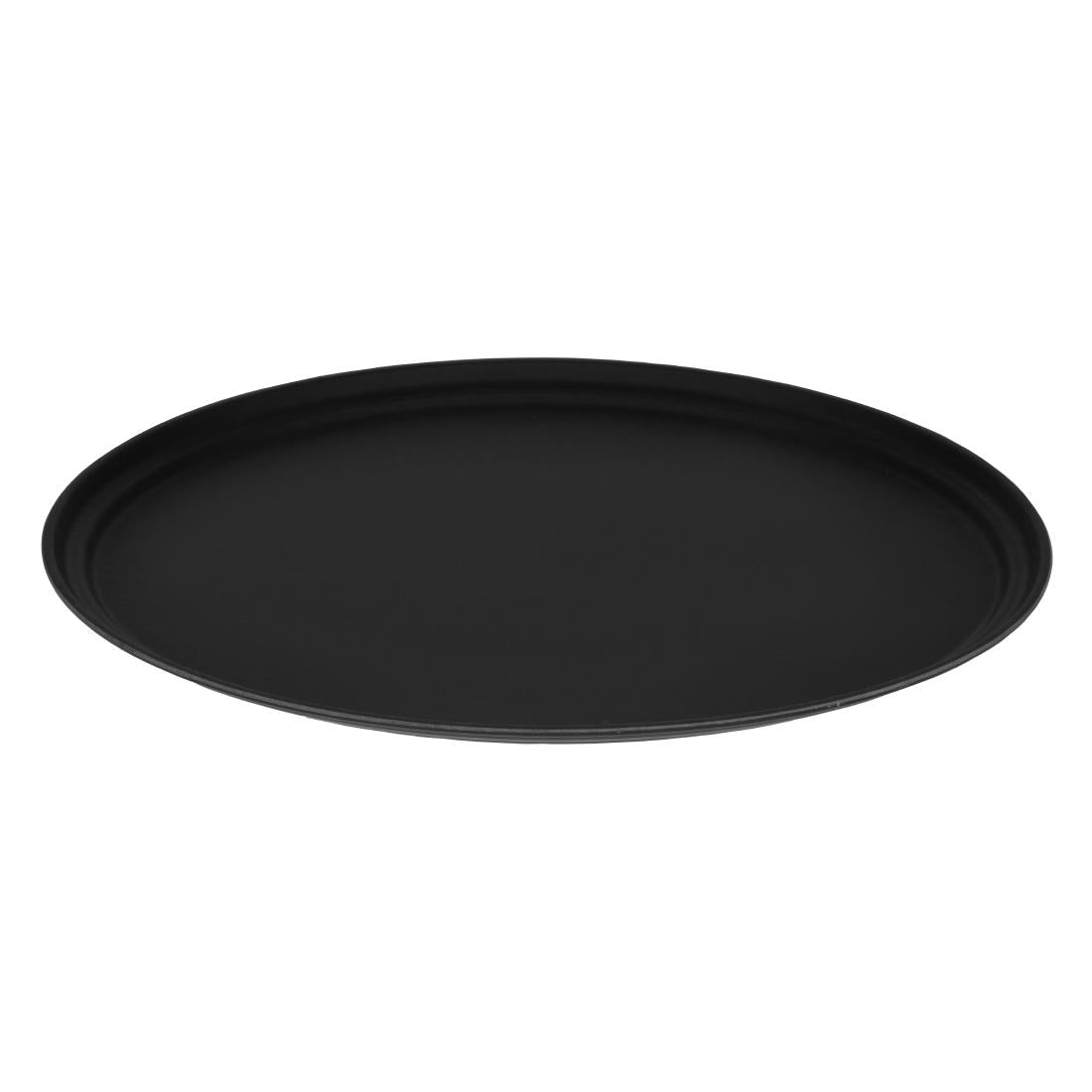 Cambro Camtread Large Fibreglass Oval Non-Slip Tray Black 600mm