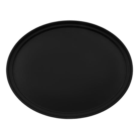 Cambro Camtread Large Fibreglass Oval Non-Slip Tray Black 600mm