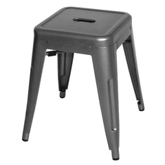 Bolero Bistro Steel Low Stool Gun Metal (4 Pack)
