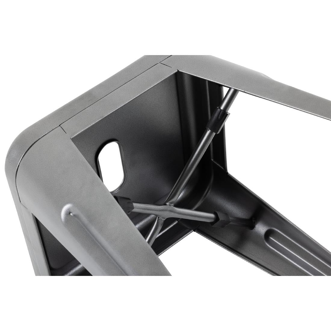 Bolero Bistro Steel Low Stools Gun Metal (4 Pack)