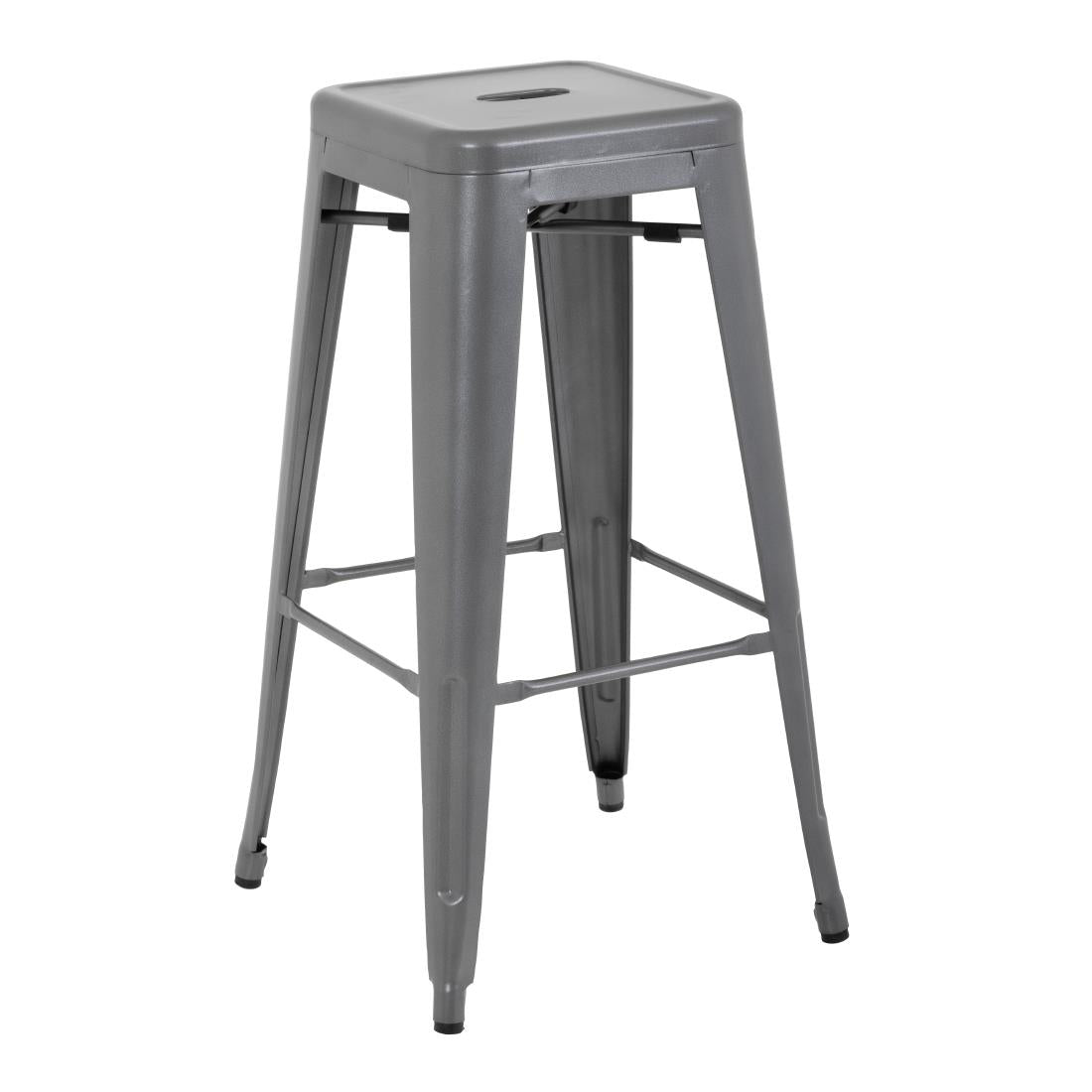 Bolero Bistro Steel High Stool Gun Metal (4 Pack)