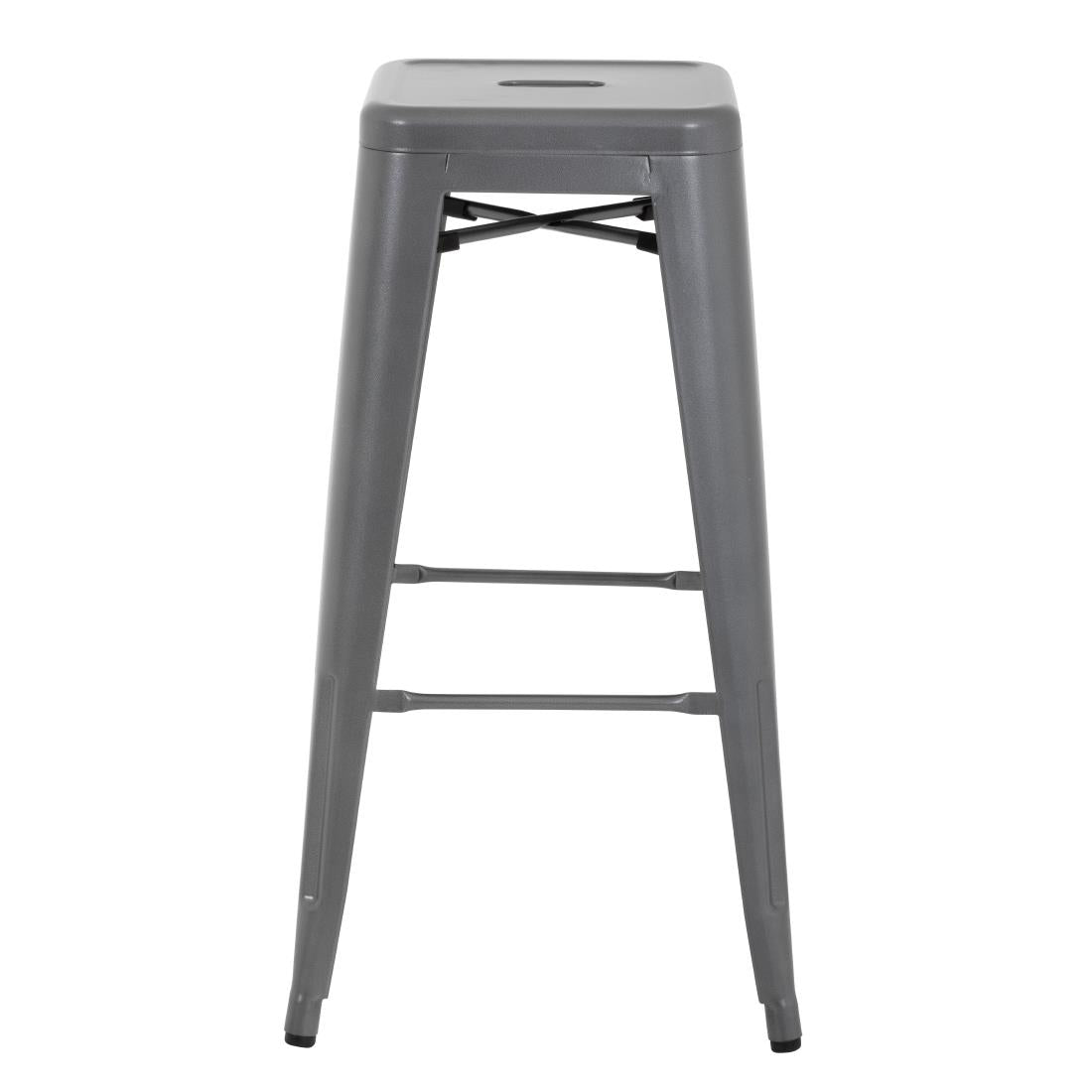 Bolero Bistro Steel High Stool Gun Metal (4 Pack)
