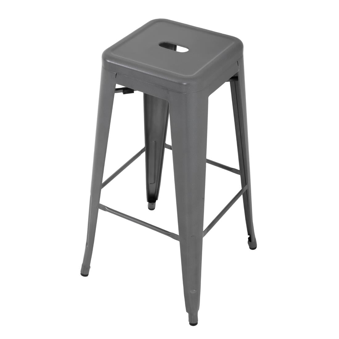 Bolero Bistro Steel High Stool Gun Metal (4 Pack)