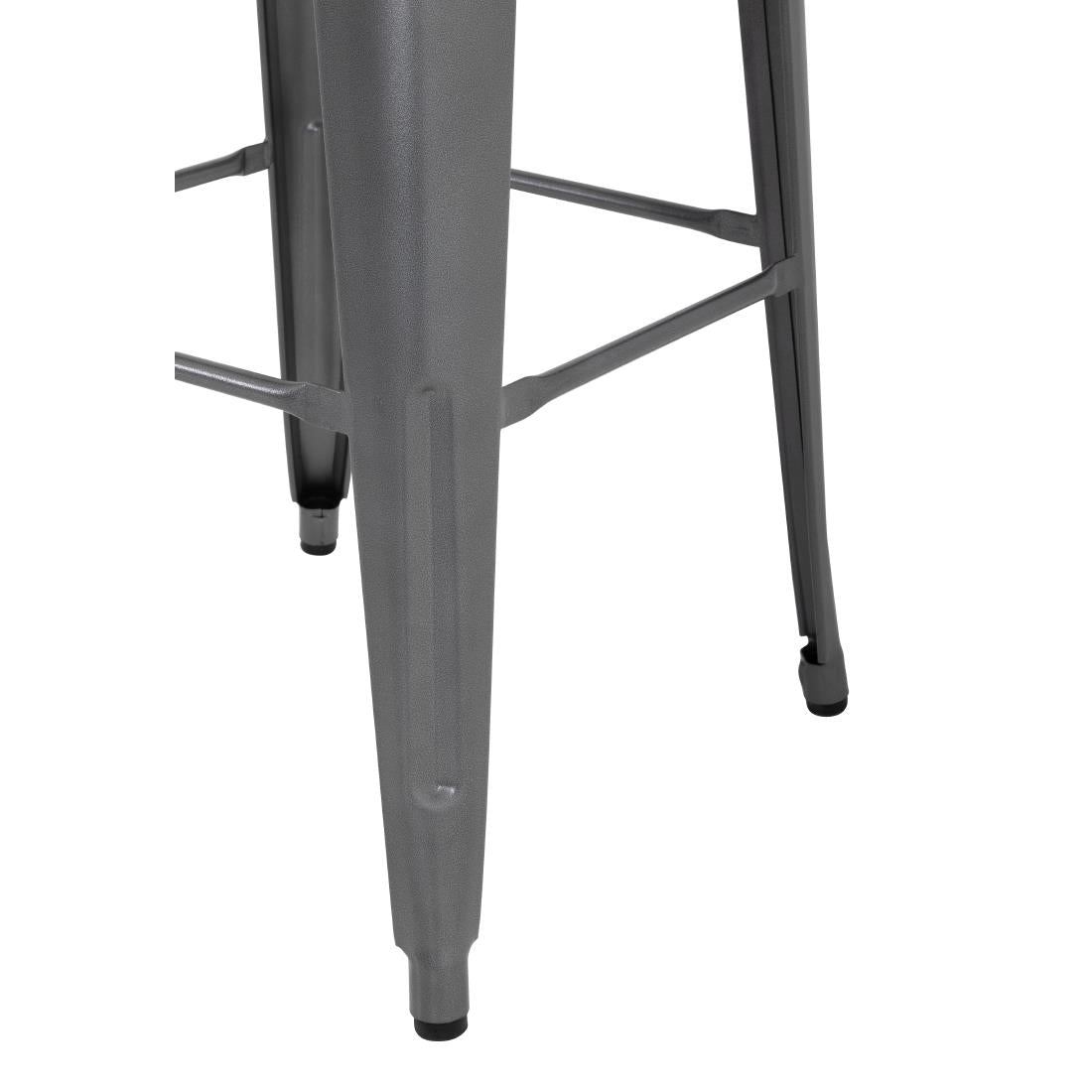 Bolero Bistro Steel High Stool Gun Metal (4 Pack)