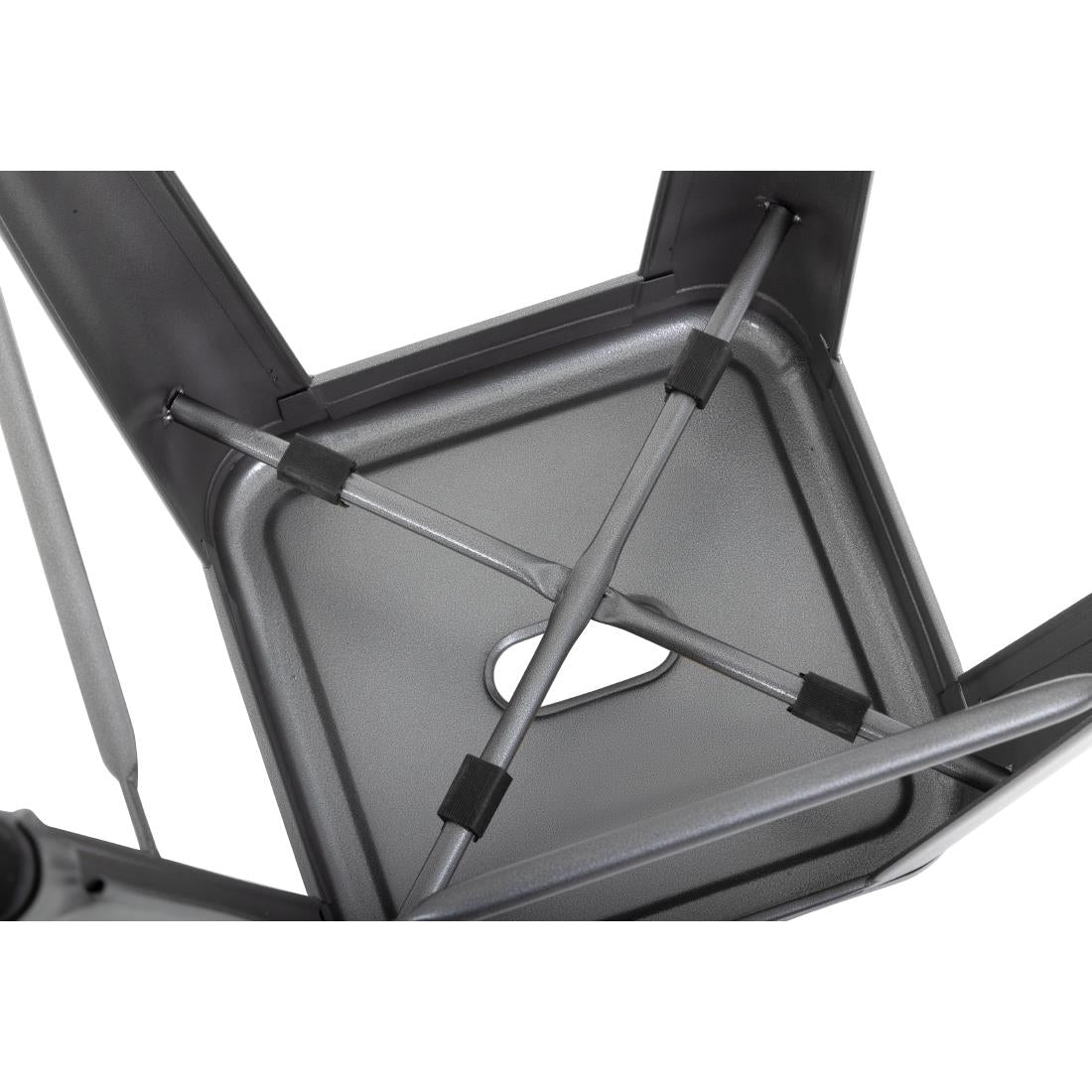 Bolero Bistro Steel High Stool Gun Metal (4 Pack)