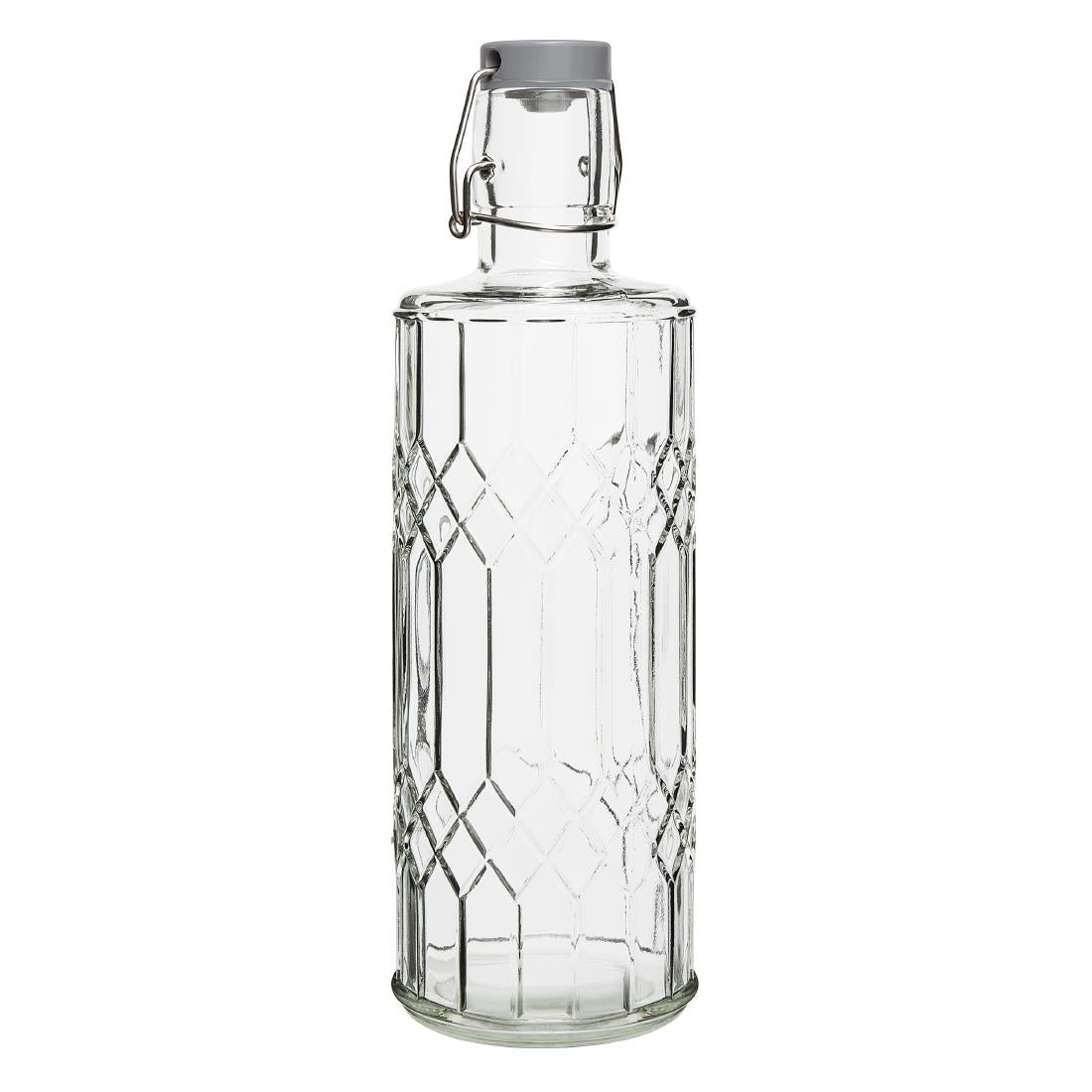 Olympia Geo Glasses Water Bottles with Stopper 1Ltr (6 Pack)