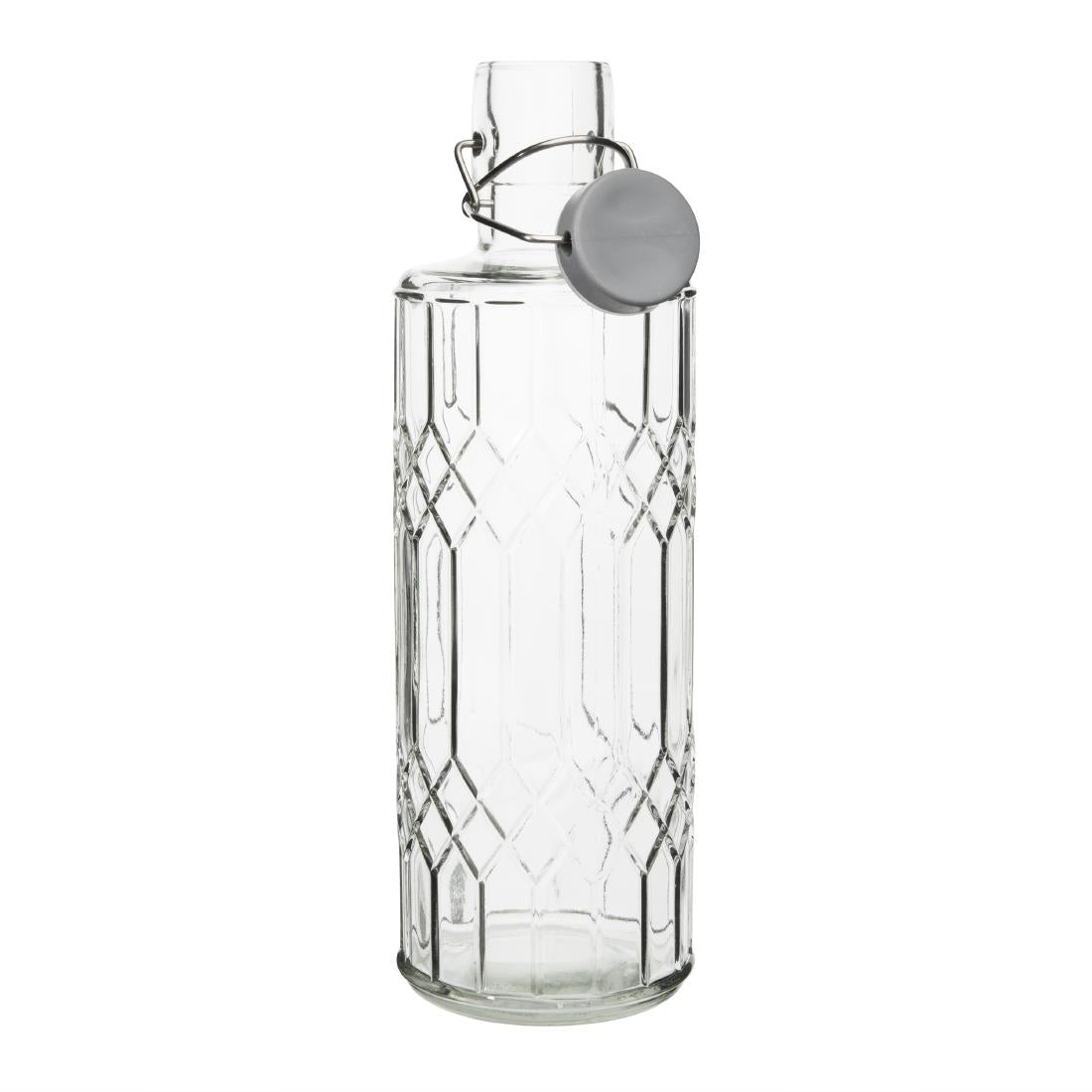 Olympia Geo Glasses Water Bottles with Stopper 1Ltr (6 Pack)