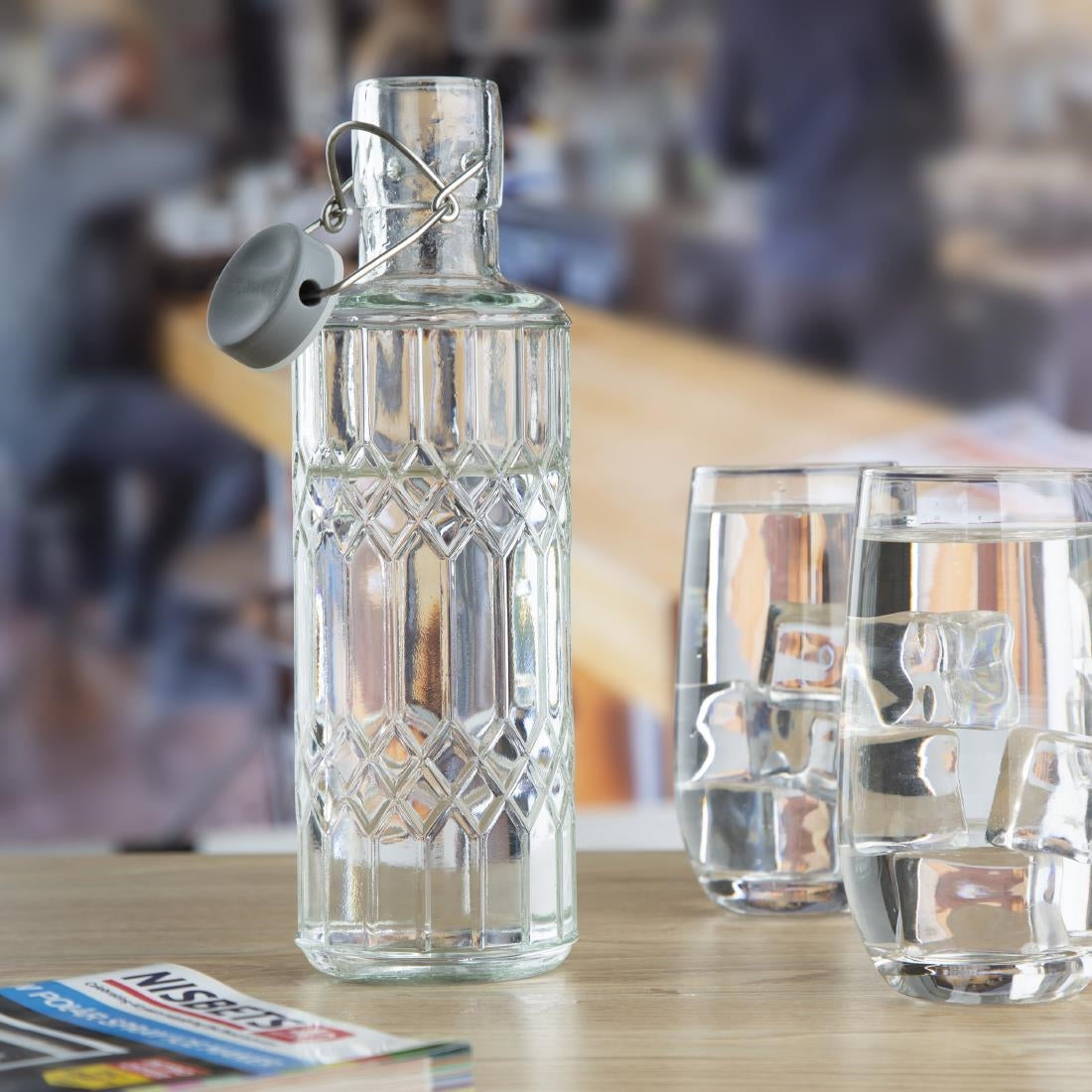 Olympia Geo Glasses Water Bottles with Stopper 640ml (6 Pack)