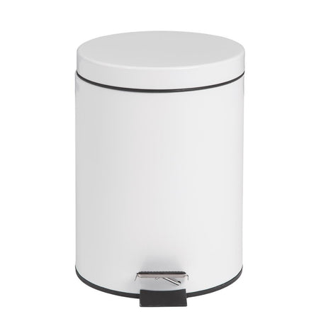Bolero Pedal Bin White 5Ltr