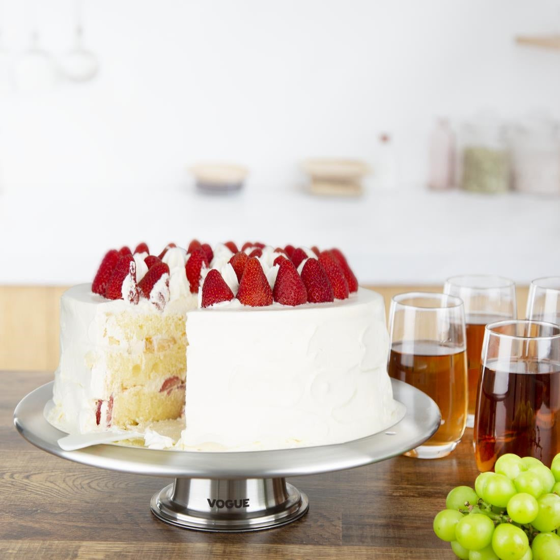 Vogue Stainless Steel Rotating Cake Stand 30cm