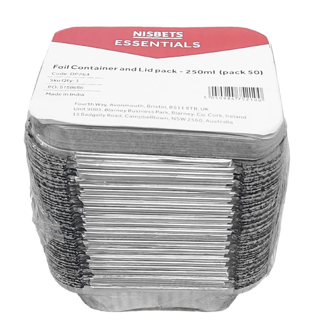 Nisbets Essentials Foil Containers and Lids 250ml (50 Pack)