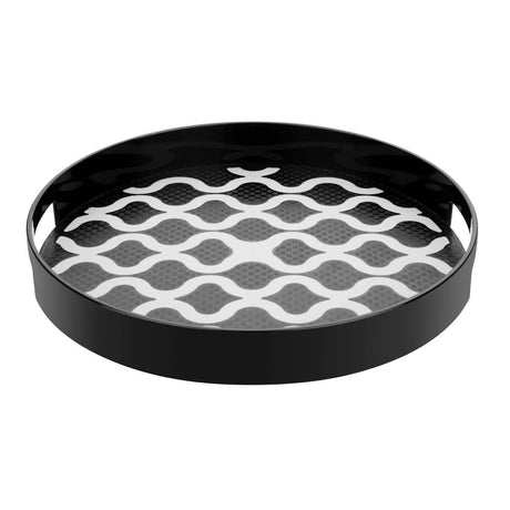 Olympia Kristallon PC Round Non Slip Tray with Handles 300mm