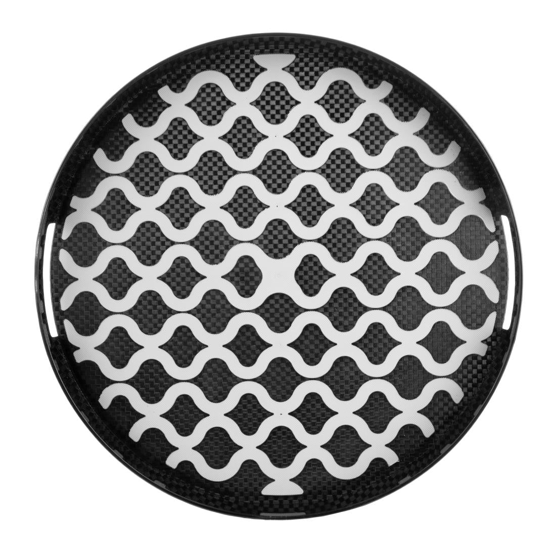 Olympia Kristallon PC Round Non Slip Tray With Handles 405mm