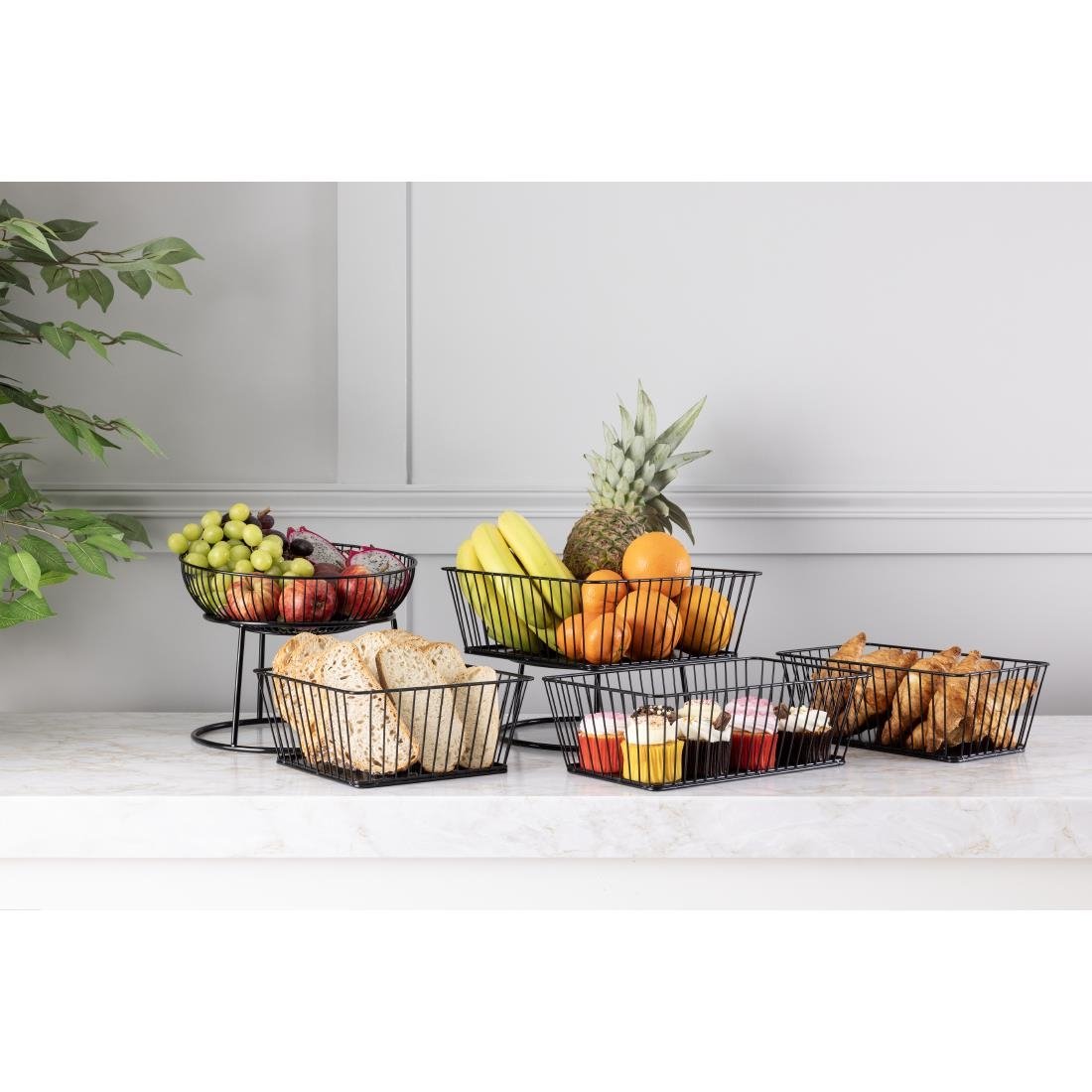 Olympia Wire Food Display Tray Square Black 280x280x100mm