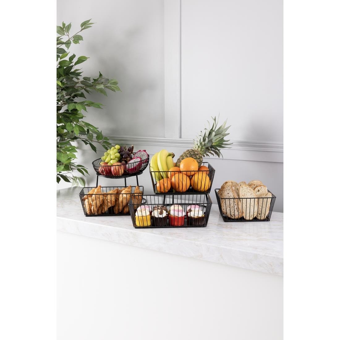 Olympia Wire Food Display Tray Square Black 230x230x100mm