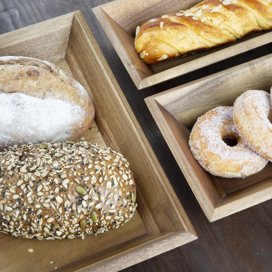 Olympia Acacia Rectangular Tray 380x355mm