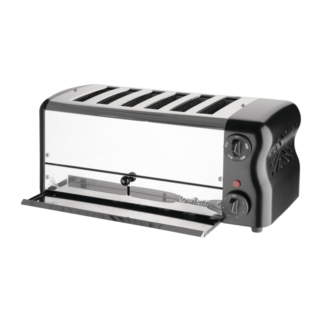 Rowlett Esprit 6 Slot Toaster Jet Black w/2x Additional Elements & Sandwich Cage