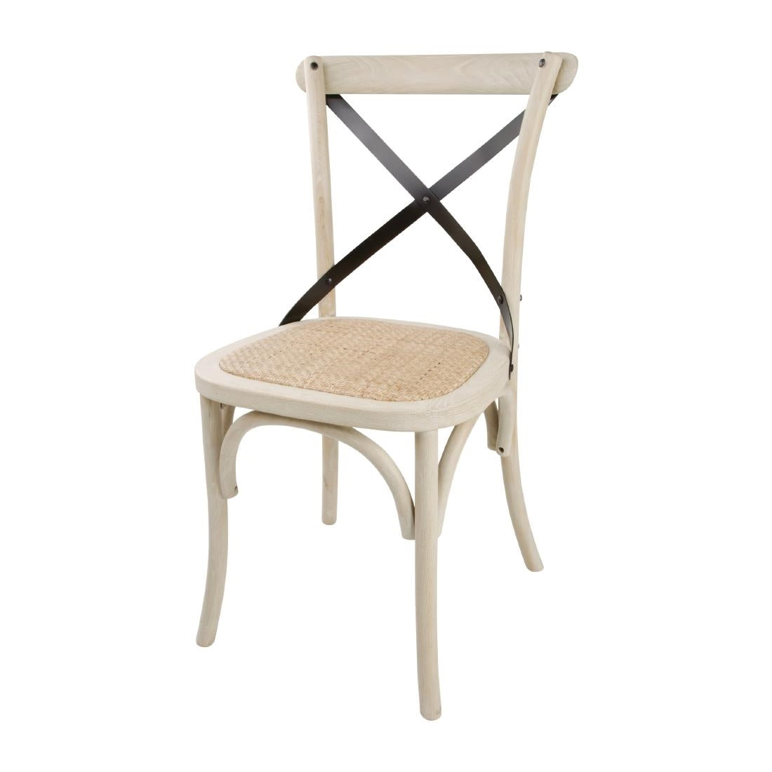 Bolero Bentwood Chairs with Metal Cross Backrest (2 Pack)