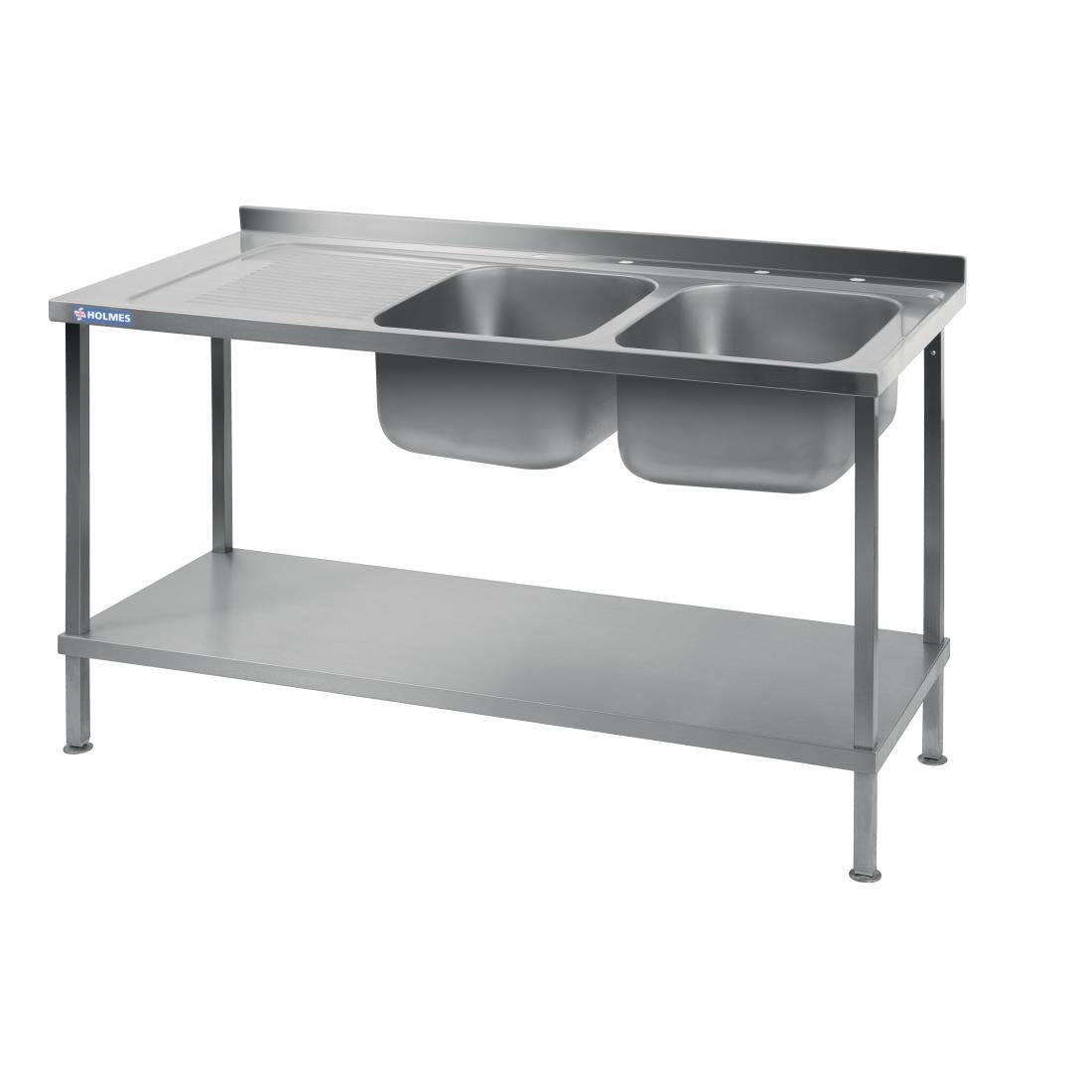 Vogue Fully Assembled Stainless Steel Sink Left Hand Drainer 1800mm