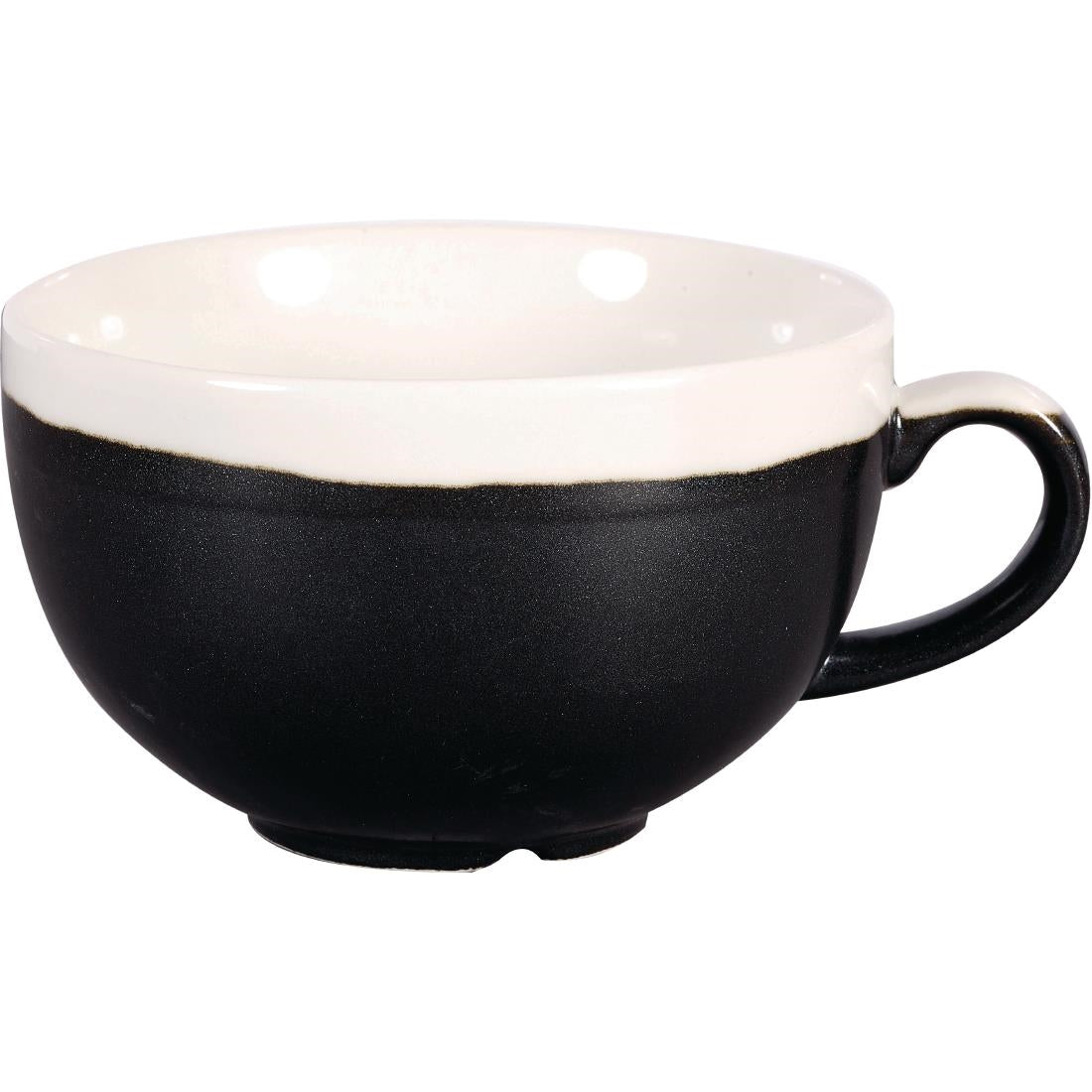 Churchill Monochrome Cappuccino Cups Onyx Black 225ml (12 Pack)