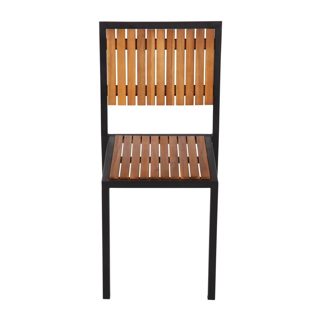 Bolero Steel & Acacia Side Chairs (4 Pack)