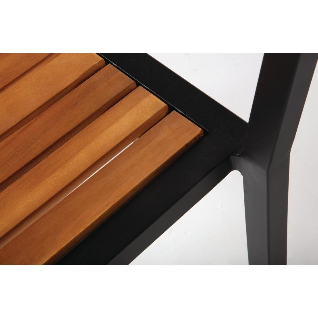 Bolero Steel & Acacia Side Chairs (4 Pack)