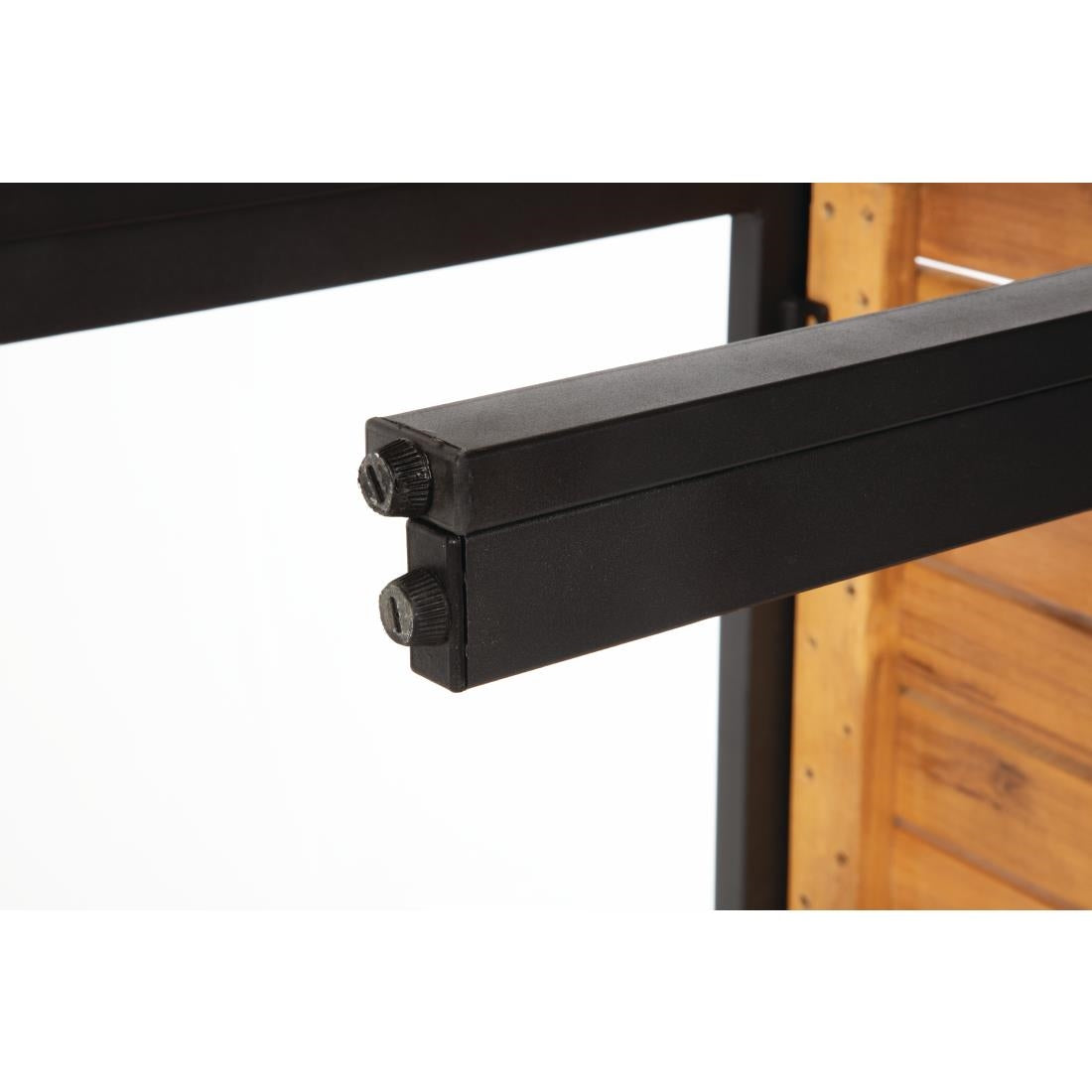 Bolero Rectangular Steel and Acacia Benches 1000mm (2 Pack)