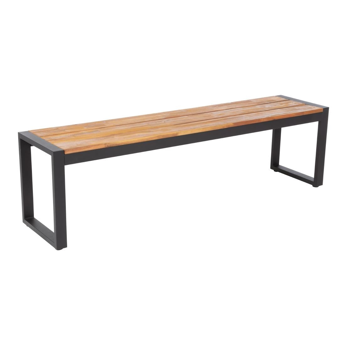 Bolero Acacia Wood and Steel Industrial Benches 1600mm (2 Pack)