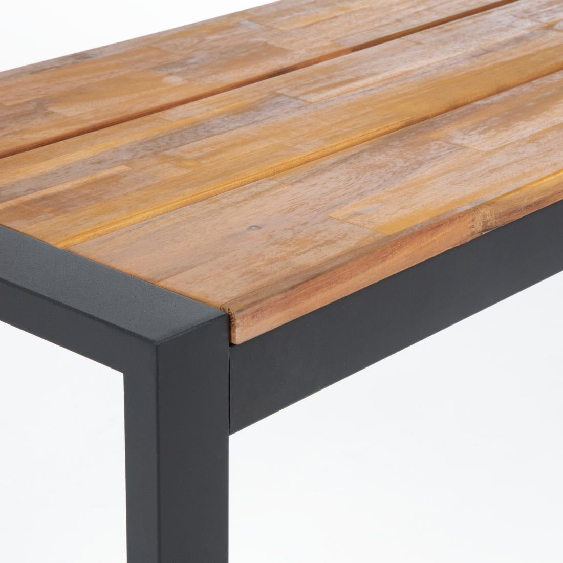 Bolero Acacia Wood and Steel Industrial Benches 1600mm (2 Pack)