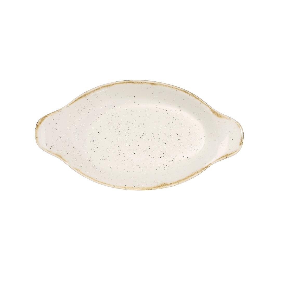 Churchill Stonecast Oval Eared Dishes Barley White 205mm (6 Pack)
