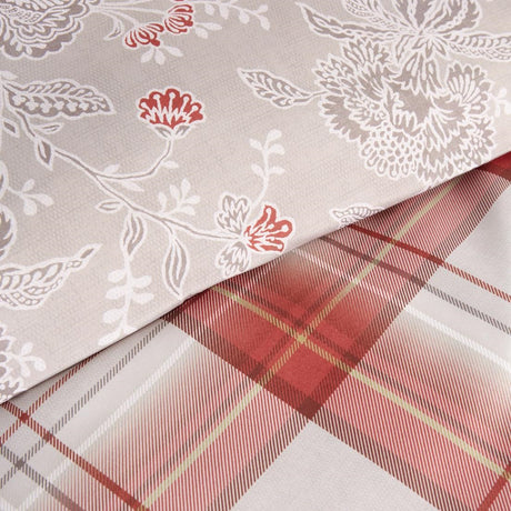 Mitre Essentials Chatsworth Hardwick Taupe/Connel Claret Duvet Cover - Single