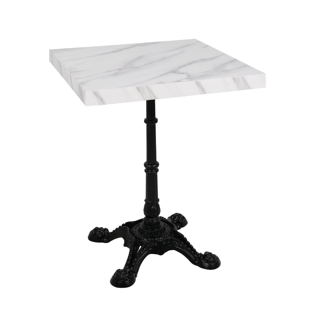 Bolero Pre-Drilled Square Table Top Marble Effect 600mm
