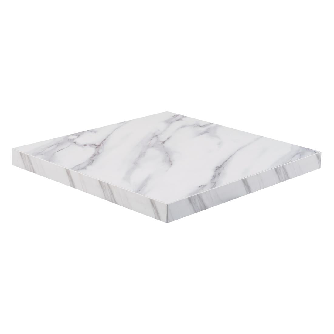 Bolero Pre-Drilled Square Table Top Marble Effect 700mm