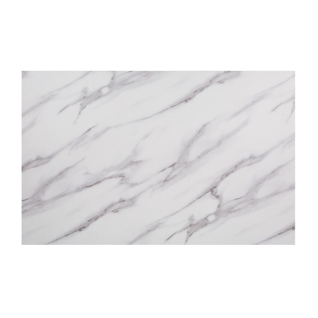 Bolero Pre-Drilled Rectangular Table Top Marble Effect 700mm