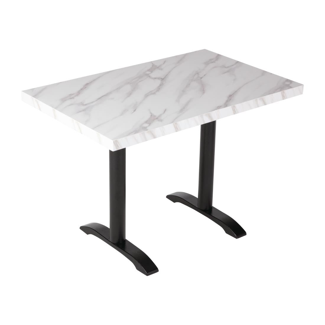 Bolero Pre-Drilled Rectangular Table Top Marble Effect 700mm