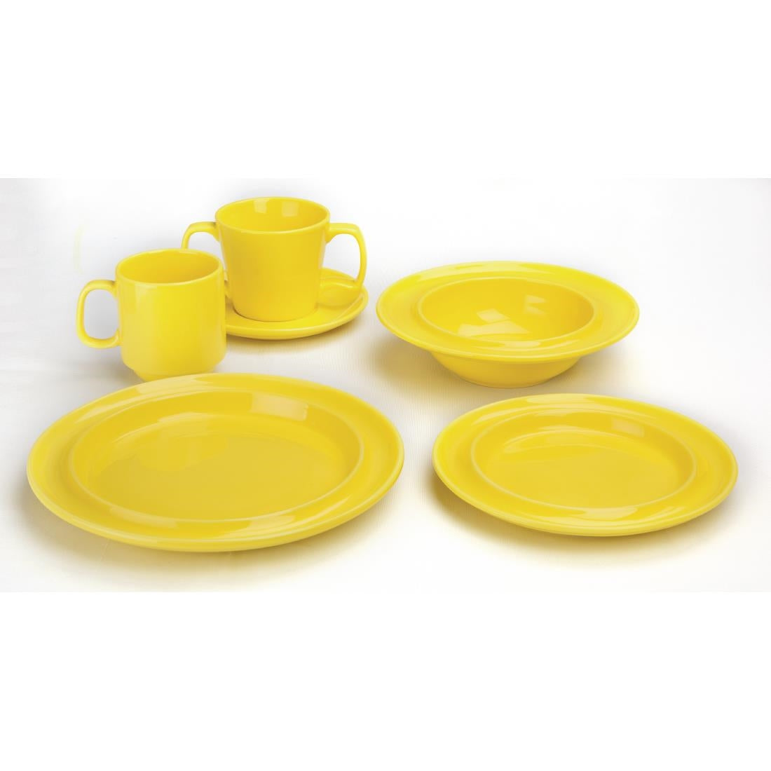 Olympia Heritage Raised Rim Bowls Yellow 205mm (4 Pack)