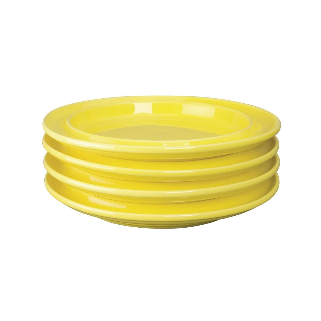 Olympia Heritage Raised Rim Plates Yellow 253mm (4 Pack)