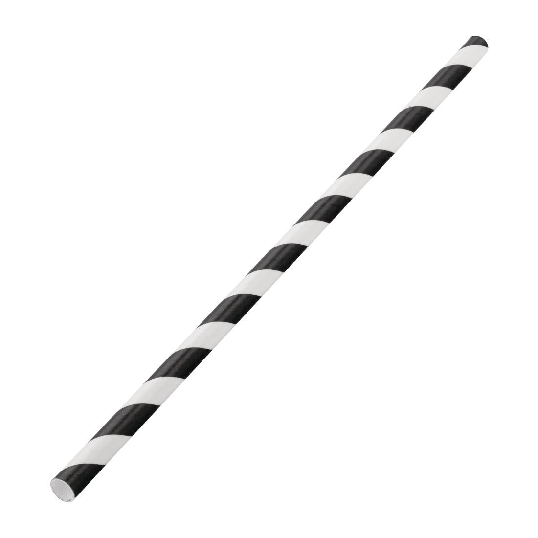 Utopia Biodegradable Paper Straws Black Stripes (250 Pack)